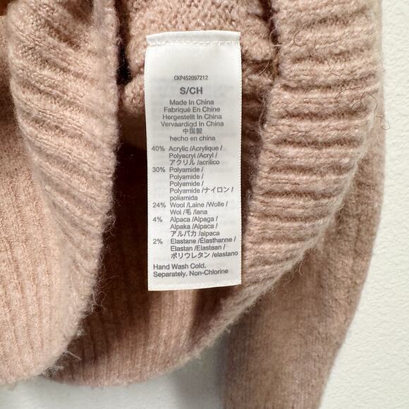 Madewell Half-Zip Popover Sweater Size Small Blush Pink Cozy Knit - Picture 6 of 7